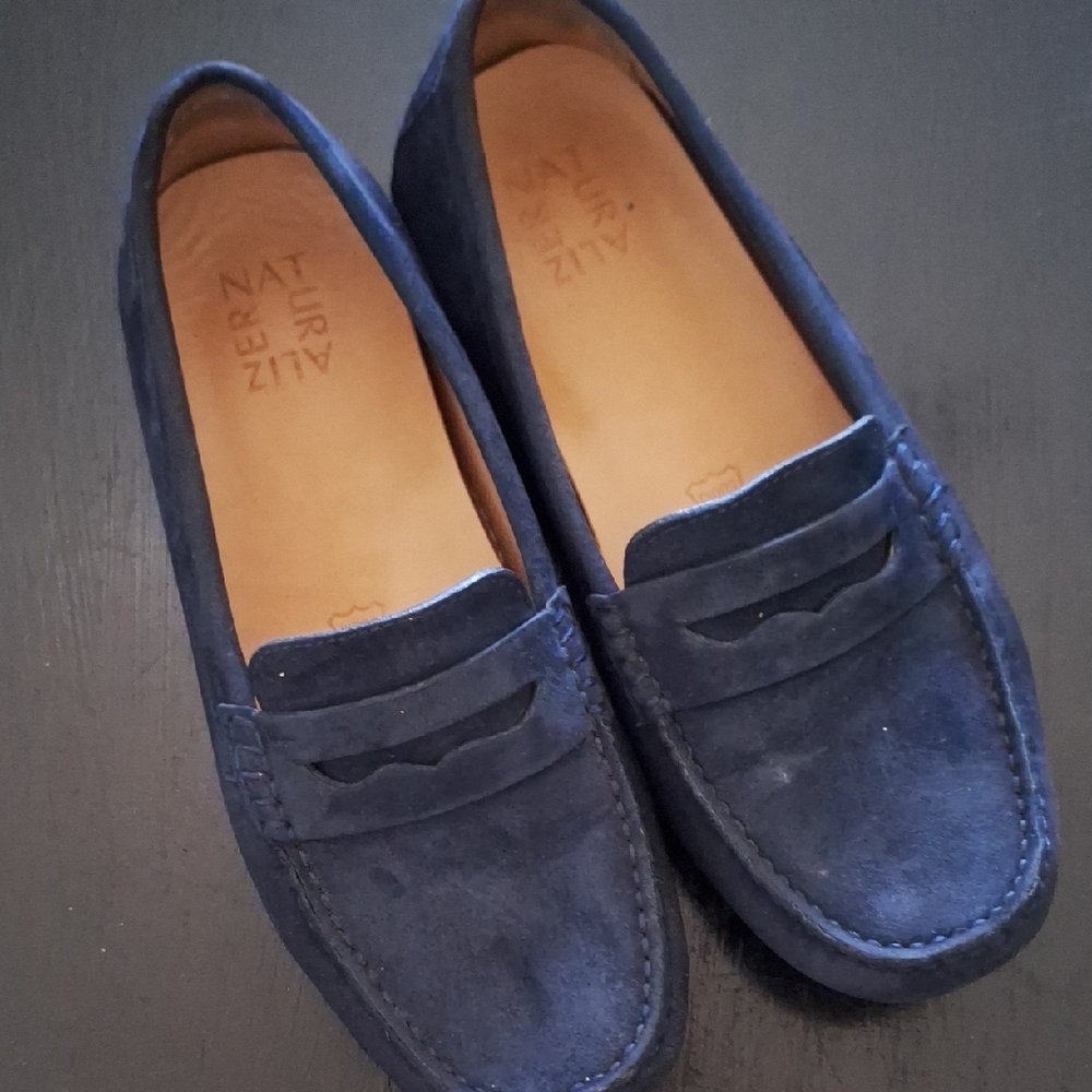 Naturalizer Blue Moccasins Suede Slip-On